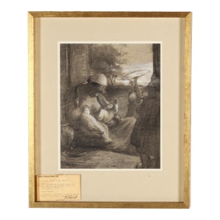 Arthur B. Davies (American, 1862-1928) Charcoal and Chalk on Paper "Twins" For Sale