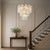 Aloadecor 23'' Mid Century Modern Flower Glass Chandelier in Aged Bronze Elegant Vintage Glam Tiered Pendant Light For Sale - Image 4 of 7