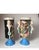 Beautiful Large 16 Inch Pair Antique French Porcelain Urns or Vases Eclectic Victoria Aesthetic Movement Naturalism Maidenhead Handles For Sale - Image 4 of 11