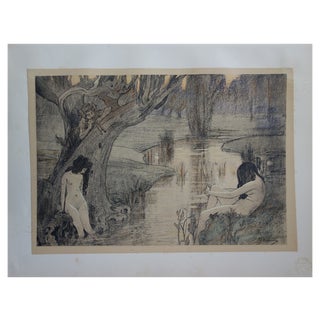 A. Laurens, Bath of Nymphs, 1897, Original Lithograph For Sale
