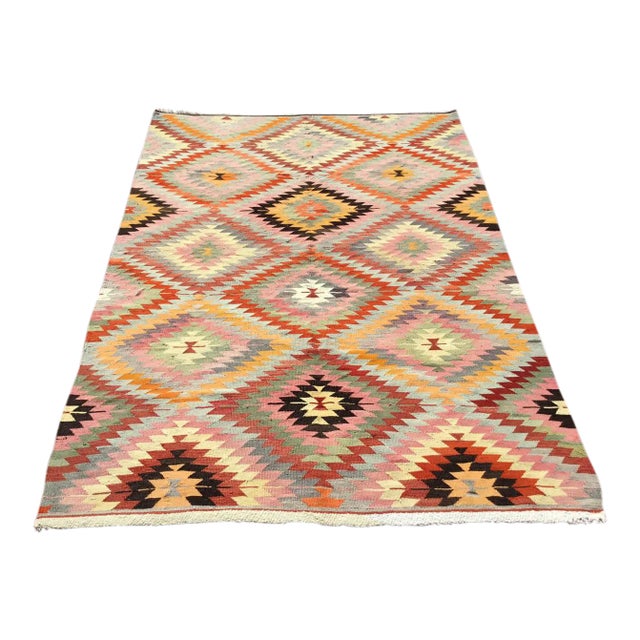 1960's Turkish Kilim Rug - 71" X 98" For Sale