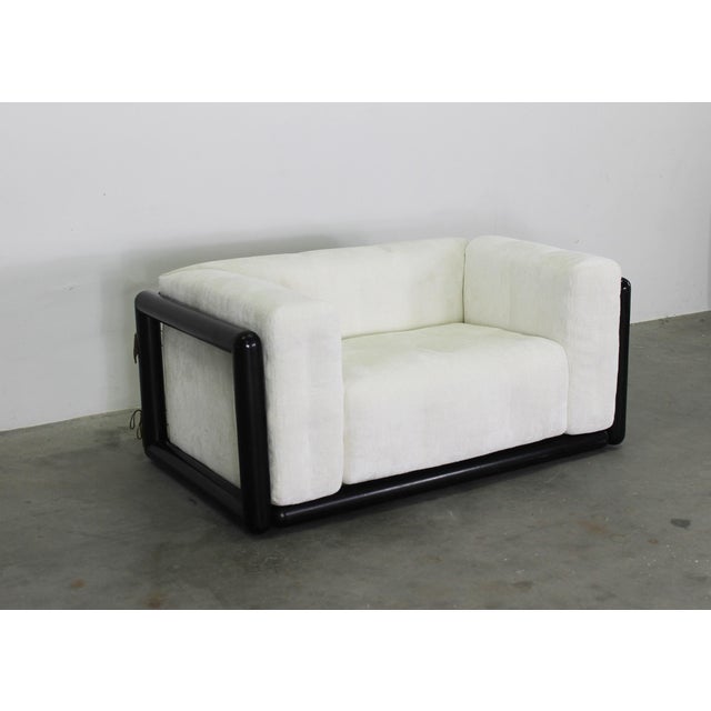 Cornaro Living Room Set in Lacquered Wood and Fabric by Carlo Scarpa for Gavina 1970, Set of 3 For Sale - Image 11 of 15