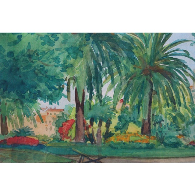 A View of the Park in Menton by Tony Minartz, 1930s For Sale - Image 11 of 18