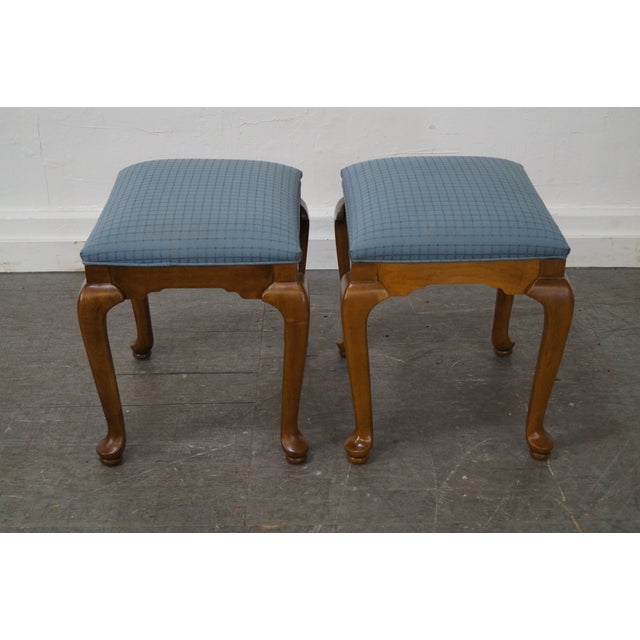 Ethan Allen Solid Maple Stools A Pair Chairish