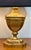 Antiqued Gold Leaf Urn Form Table Lamps With Black Shades - a Pair For Sale - Image 4 of 10