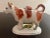 A Antique Staffordshire Cow Form Figural Creamer, Circa 1860's Orange sponge decorated glazed earthenware Cow form...
