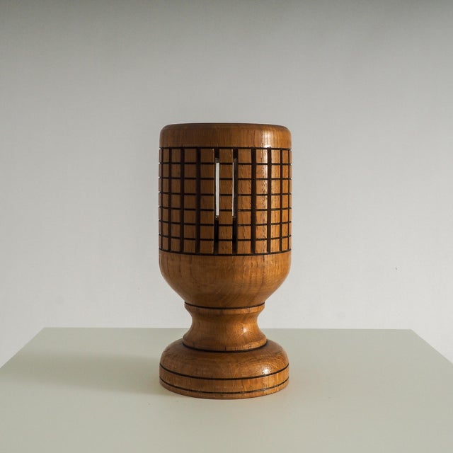 Vintage Wooden Lattice Accent Lamp, 1960s For Sale - Image 4 of 16