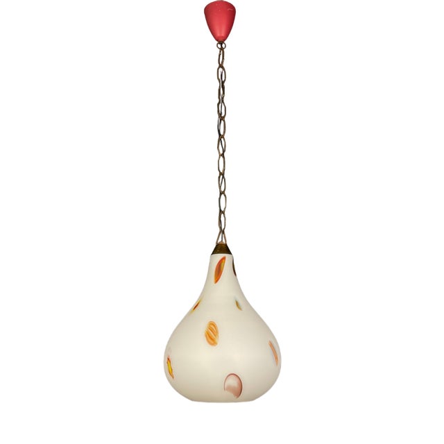 Mid-Century Modern Opaline Murano Glass Pendant Lamp from Stilnovo, 1950s For Sale