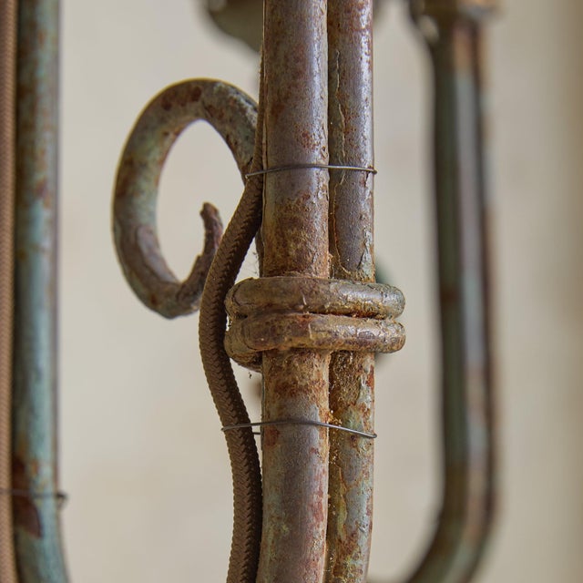 1940s French Hand-Forged Wrought Iron 8-Light Chandelier For Sale - Image 9 of 11