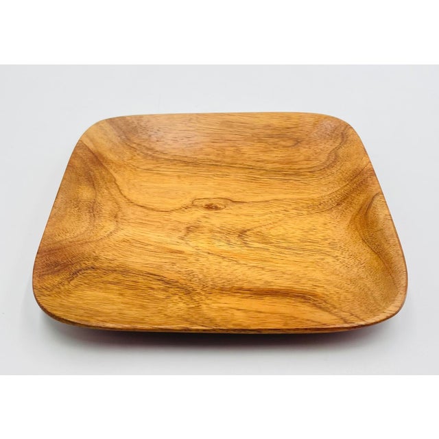 1960s Signed Blair Hawaii Koa Wood Serving Trays, Handcrafted American Modern Pair For Sale - Image 9 of 16