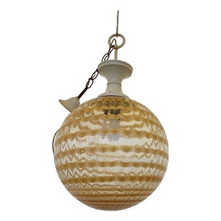 Vintage Optical Glass Pendant Light, 1970s For Sale