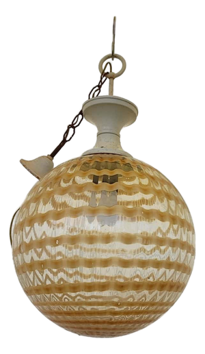 Vintage Optical Glass Pendant Light, 1970s