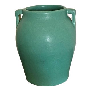 Pfaltzgraff Vintage Art Pottery Turquoise Green Vase For Sale