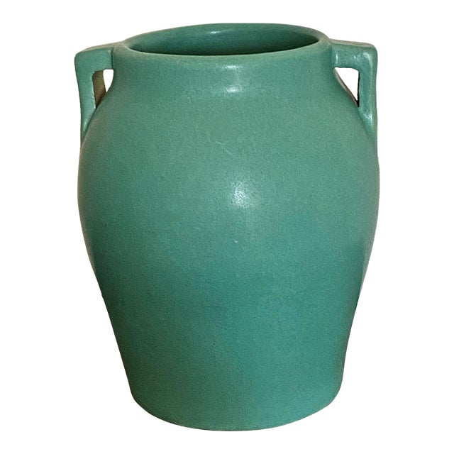 Pfaltzgraff Vintage Art Pottery Turquoise Green Vase For Sale