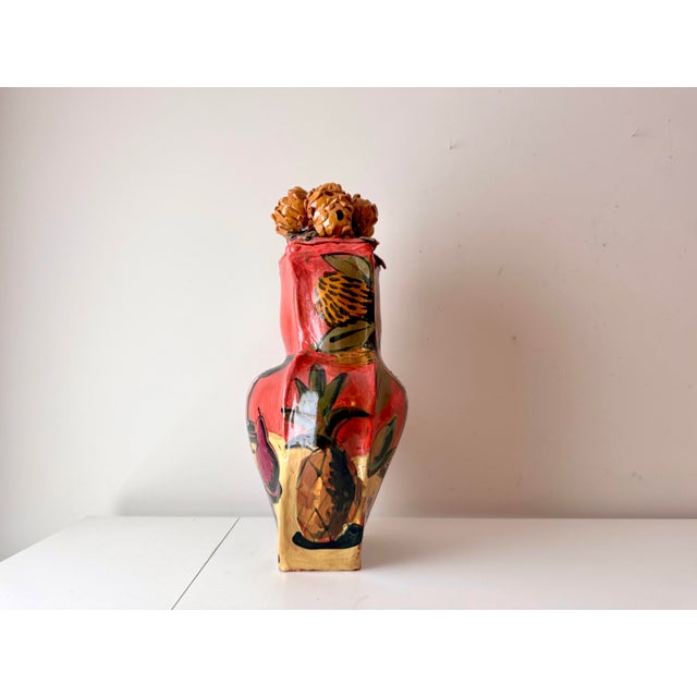 Figurative Late 20th Century Prickly Pear Flower Sculptural Lidded Vessel For Sale - Image 3 of 12