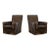 Pair of CR Laine Malcolm Brown Leather Swivel Chairs For Sale