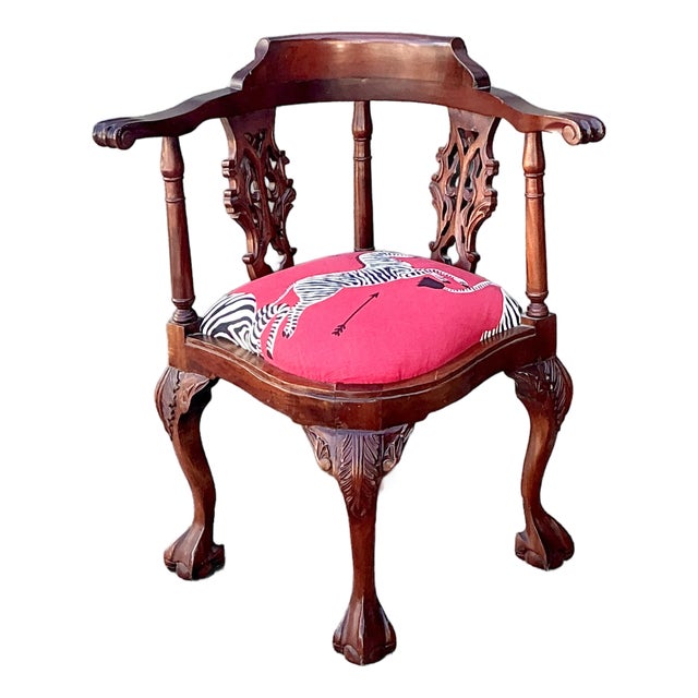 Vintage Claw and Ball Corner Chair For Sale