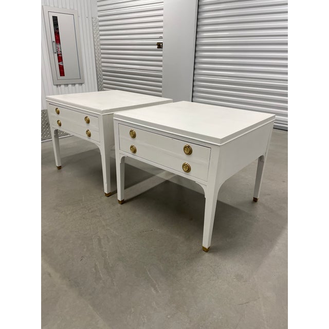 1950s Mid Century Modern Mahogany Kittinger Side Tables Set of 2