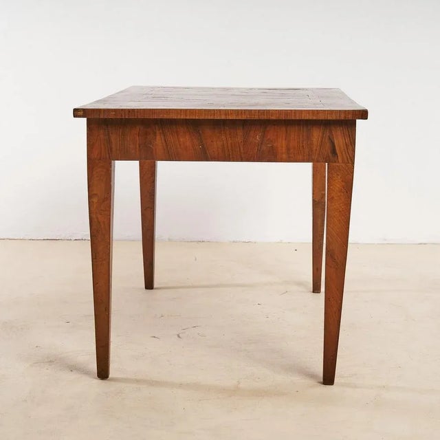 Neoclassical Desk Table in Veneer and Walnut For Sale - Image 5 of 9