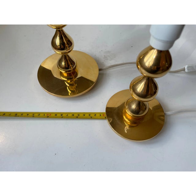 24 Carat Gold Plated Teardrop Table Lamps by Hugo Asmussen, Denmark, 1970s, Set of 2 For Sale - Image 6 of 9