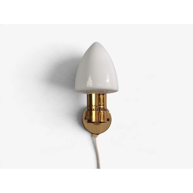 Hans-Agne Jakobsson, Wall Sconce, Brass, Opaline Glass, Sweden, 1960s For Sale In New York - Image 6 of 12