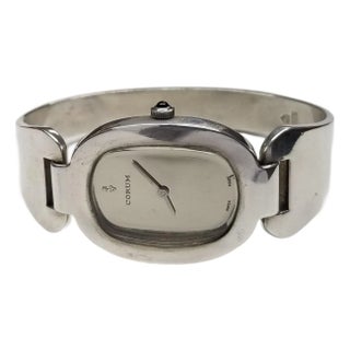 Corum Sterling Silver Cuff Style Manual Watch, 1970s For Sale