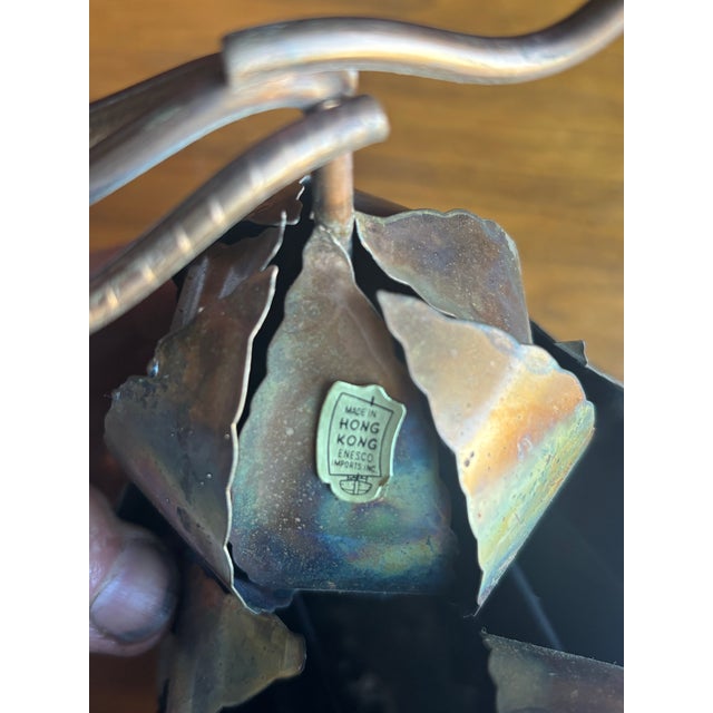 Metal Brutalist Metal 1960’s Owl For Sale - Image 7 of 9