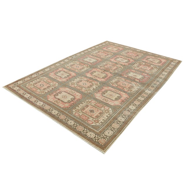 Traditional Mid 20th Century Washed Out Vintage Kaisari Rug For Sale - Image 3 of 6