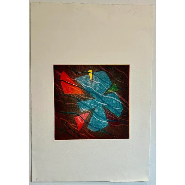 Mid-Century Modern Abstract Etching Aquatint - Arnold Grossman, Ed. 3/30 - Arches For Sale - Image 13 of 13