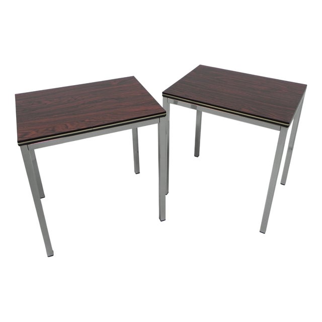 Coffee Tables with Wood Print, 1950s, Set of 2 For Sale