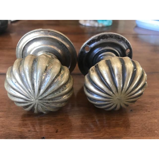 19th Century Brass French Door Knobs Set of 2 Including Plates Chairish