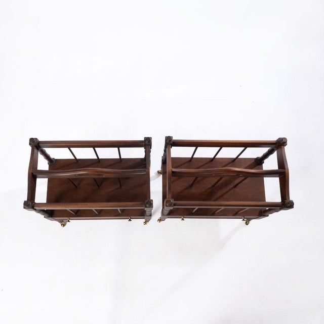 Matched pair of canterbury with drawers and small casters. Great addition to a living room or bedroom. Multi-functional,...