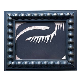 Small Contemporary Black Swan Giclee Print in Architectural Frame For Sale
