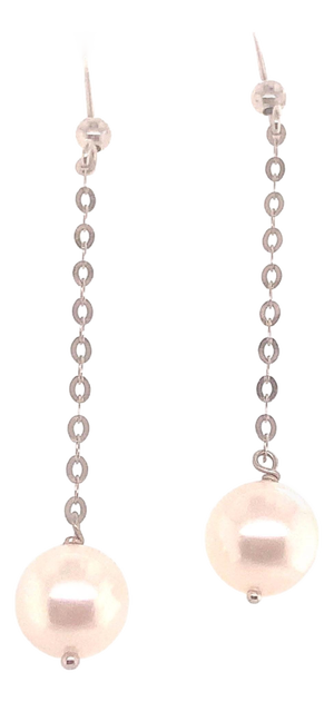Fine Quality Japanese Akoya Pearl Earrings set in14k Gold 8.44 mm Certified