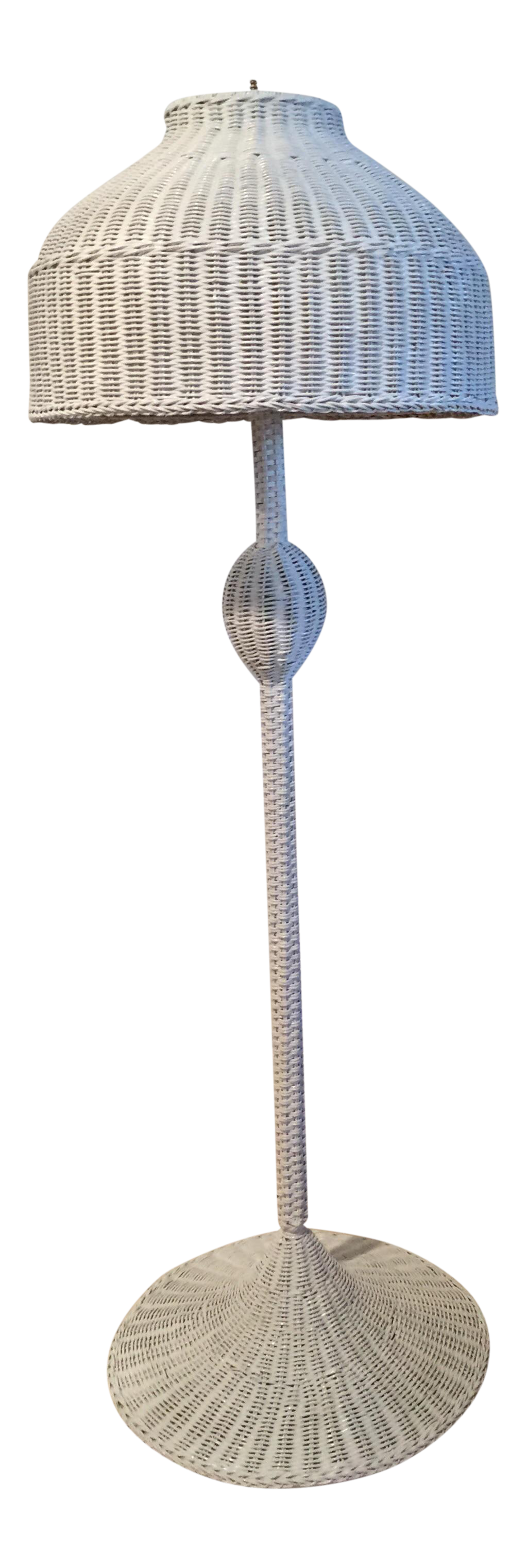white wicker floor lamp