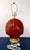 Oxblood Red 1980s Postmodern Sculptural Reverse Painted Glass Clamshell Shaped Table Lamp For Sale - Image 8 of 9