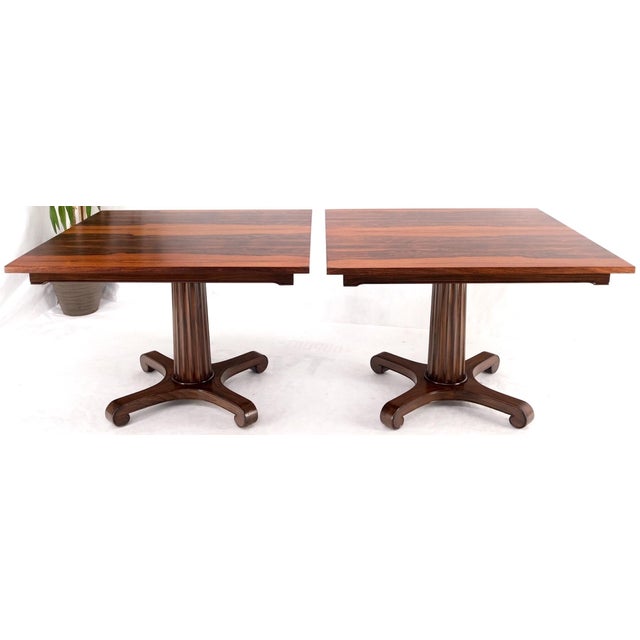 Two Part Rosewood Two Pedestals Dining Table Game Table Mint For Sale - Image 11 of 17