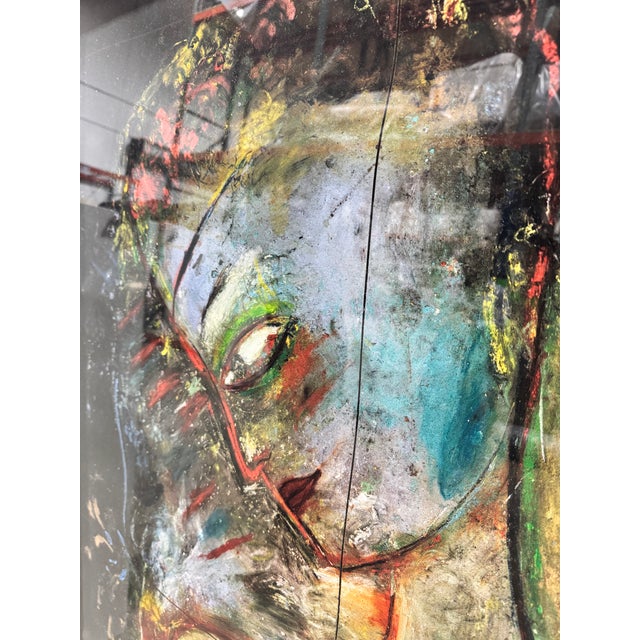 Expressive contemporary figurative artwork by Jamali, renowned for his emotionally charged, mixed-media paintings that...