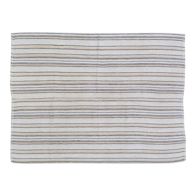 Vintage Turkish Flatweave Hemp Rug, 4'7''x6' For Sale