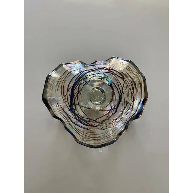 Mid 20th Century Vintage Hand Blown Glass Blown Glass Bowl For Sale - Image 5 of 9