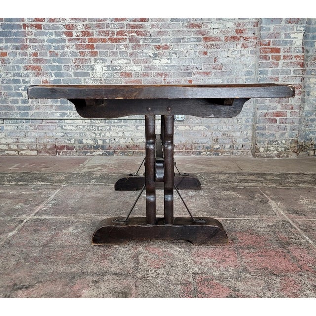 Wood Monterey 1930s Spanish Revival Dining Trestle Table For Sale - Image 7 of 11