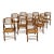 1970s Modern Set of 8 Campaign Bamboo Tortoiseshell Folding Chairs For Sale