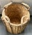 Large French woven grass basket for storing wood logs or kindling by the fireplace hearth. With four loop handles for...