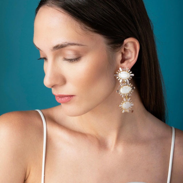 The Ann-Margaret Statement Earrings are designed for versatility with an interchangeable design, allowing you to create...