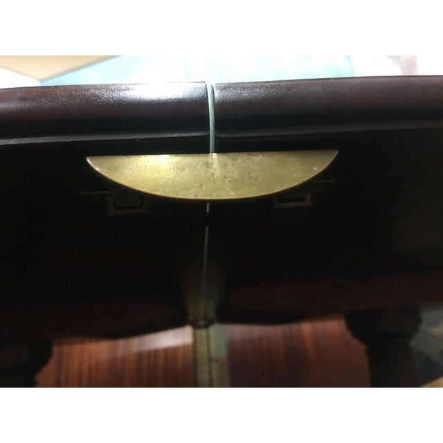 Brown Vintage Colonial Style Dining Table, Two Leaves For Sale - Image 8 of 16