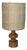 Vintage Table Lamp with Turned Yew Wood Base and Linen Shade, 1970s For Sale