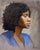 Untitled by Shana Levenson | Oil on panel Portrait of a woman with curly hair in profile. For Sale