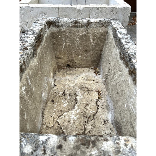 Early 19th Century Early 1800s Carved French Rectangular Limestone Trough For Sale - Image 5 of 12
