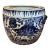 Vintage Chinoiserie Planter/ Blue and White Fish Design For Sale