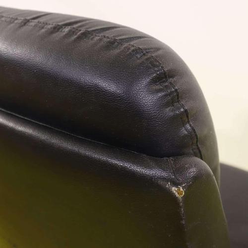 Black Office Chair in Black Faux Leather with Swivel Base and Wheels For Sale - Image 8 of 10